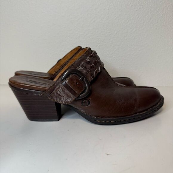 Born Brown Western Leather Mules Size 9 - Picture 3 of 9